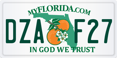 FL license plate DZAF27
