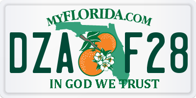 FL license plate DZAF28