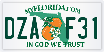 FL license plate DZAF31