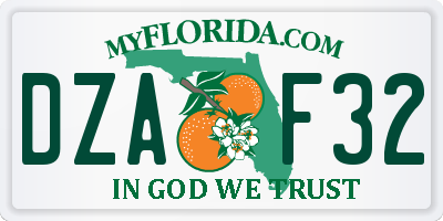 FL license plate DZAF32
