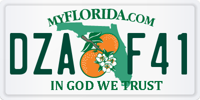 FL license plate DZAF41