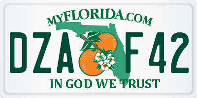 FL license plate DZAF42