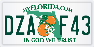 FL license plate DZAF43