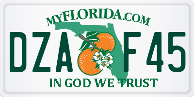 FL license plate DZAF45