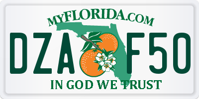 FL license plate DZAF50