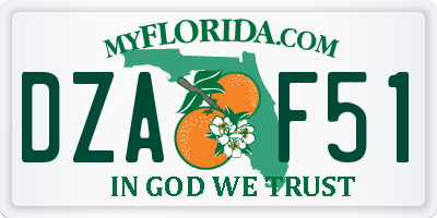 FL license plate DZAF51