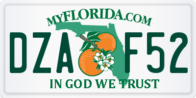 FL license plate DZAF52
