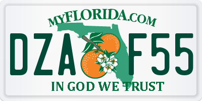 FL license plate DZAF55