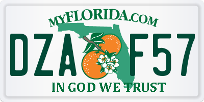 FL license plate DZAF57