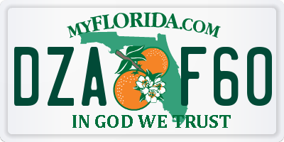FL license plate DZAF60