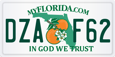 FL license plate DZAF62