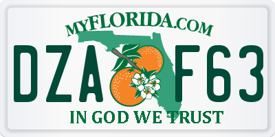 FL license plate DZAF63