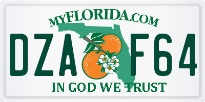 FL license plate DZAF64