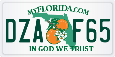 FL license plate DZAF65
