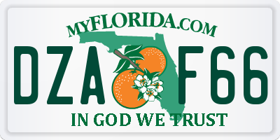 FL license plate DZAF66