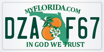 FL license plate DZAF67