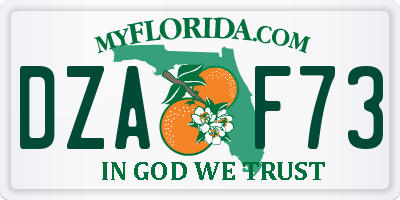 FL license plate DZAF73