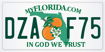 FL license plate DZAF75