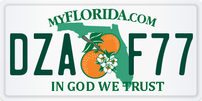 FL license plate DZAF77