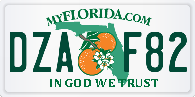 FL license plate DZAF82