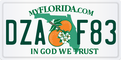 FL license plate DZAF83