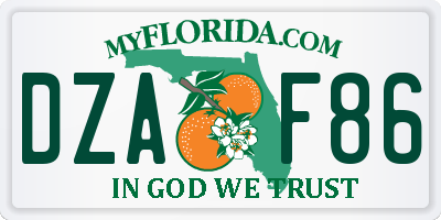 FL license plate DZAF86