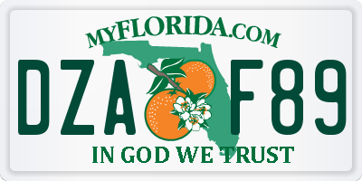FL license plate DZAF89