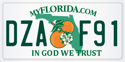 FL license plate DZAF91