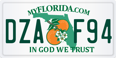 FL license plate DZAF94