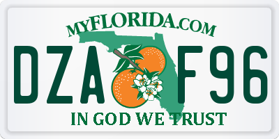 FL license plate DZAF96