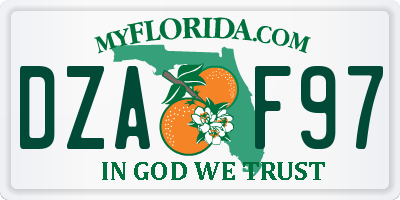 FL license plate DZAF97