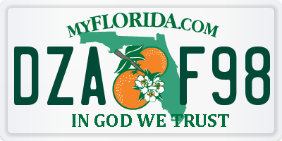 FL license plate DZAF98
