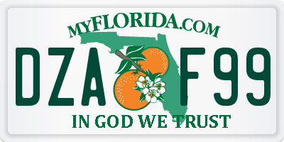 FL license plate DZAF99