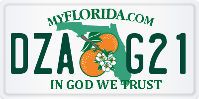 FL license plate DZAG21