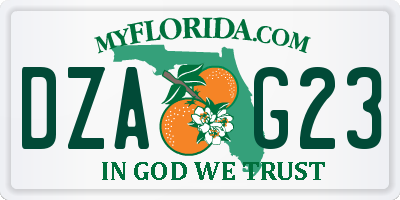 FL license plate DZAG23