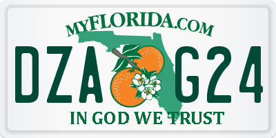 FL license plate DZAG24