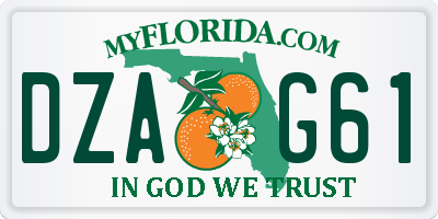 FL license plate DZAG61