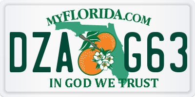 FL license plate DZAG63