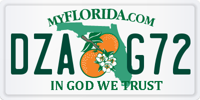 FL license plate DZAG72
