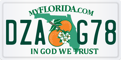 FL license plate DZAG78