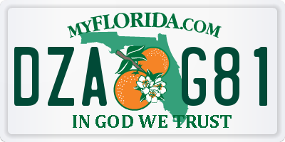 FL license plate DZAG81