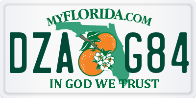 FL license plate DZAG84