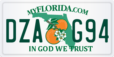 FL license plate DZAG94