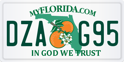 FL license plate DZAG95