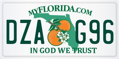 FL license plate DZAG96