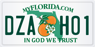 FL license plate DZAH01