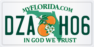 FL license plate DZAH06