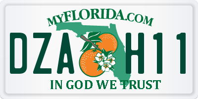 FL license plate DZAH11