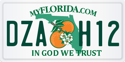 FL license plate DZAH12