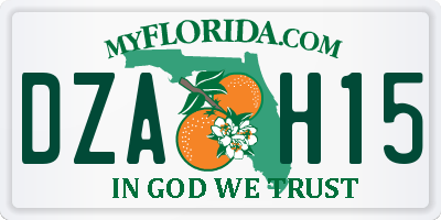 FL license plate DZAH15